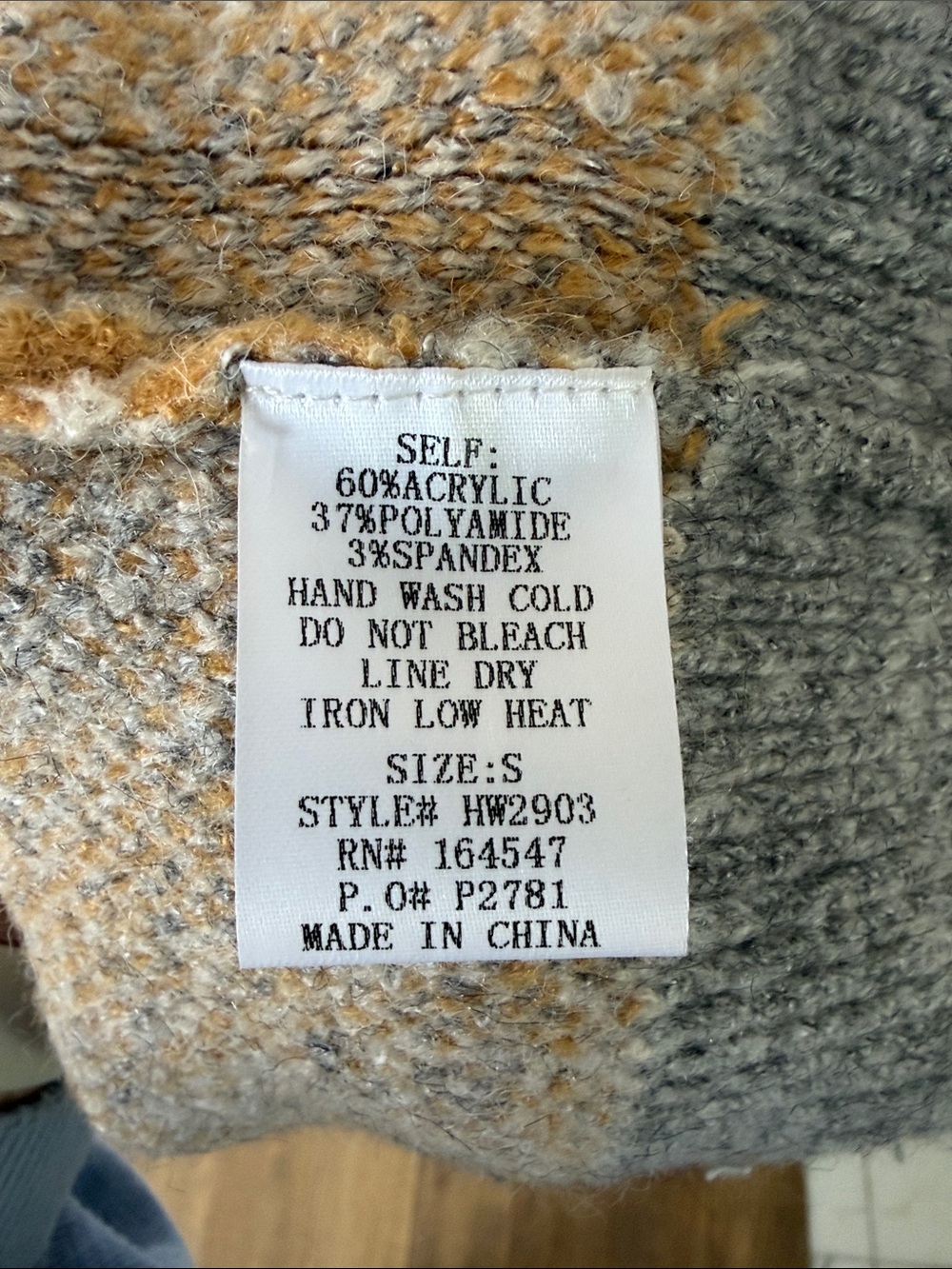 Vici Button-Front Sweater Cardigan - Gray, Mustard & Cream - Picture 4 of 5